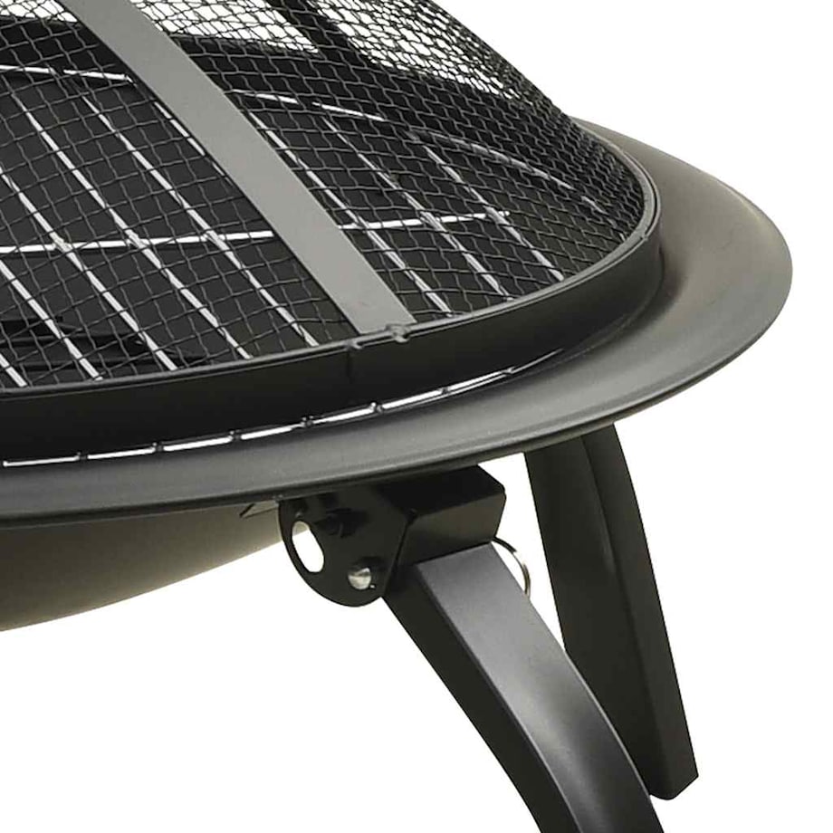 vidaXL Palenisko i grill 2-w-1, z pogrzebaczem, 56x56x49 cm, stal