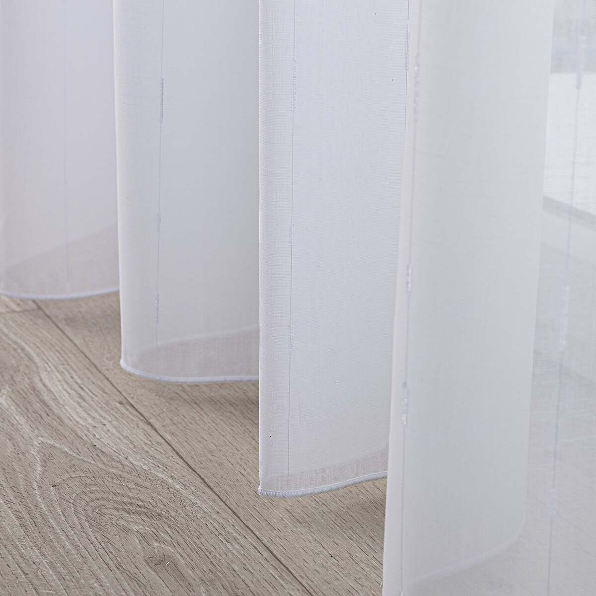 Firana na haczykach flex podwójnych 300x265 biały ze wzorem