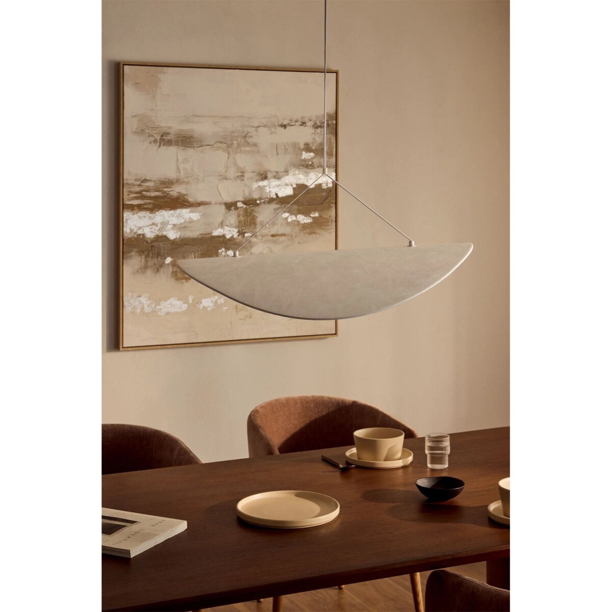 Lampa wisząca LED w tkaninie Zelvon 80 cm