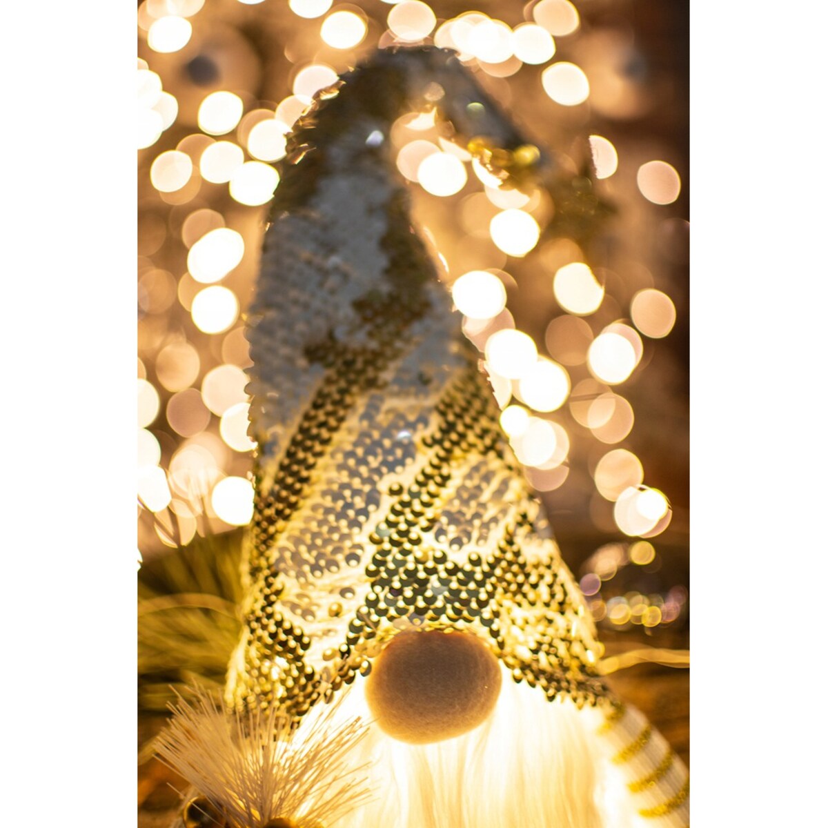 SKRZAT świąteczny KRASNAL gnom Mikołaj DUŻY biały