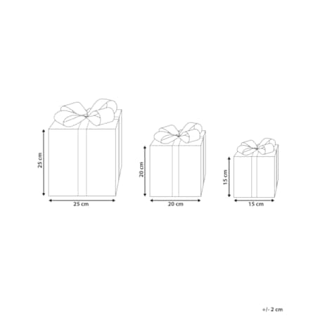 Zestaw 3 dekoracji LED prezenty świąteczne 25 cm wielokolorowy CAPELLA