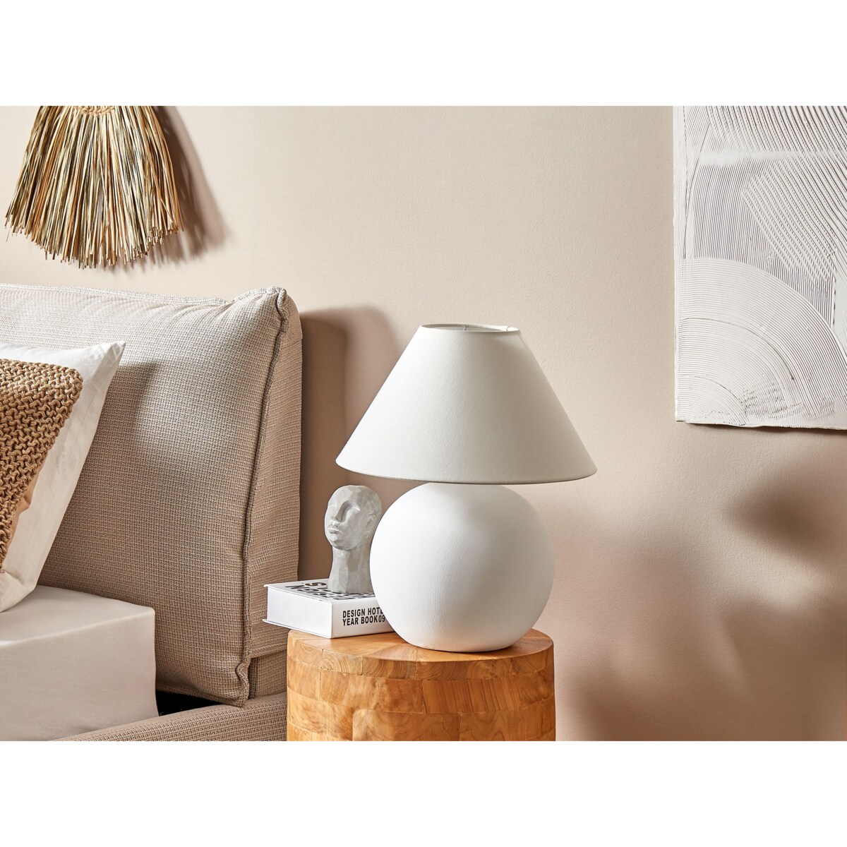 Lampa stołowa ceramiczna biała LIMIA