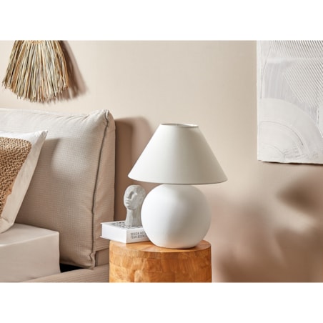 Lampa stołowa ceramiczna biała LIMIA