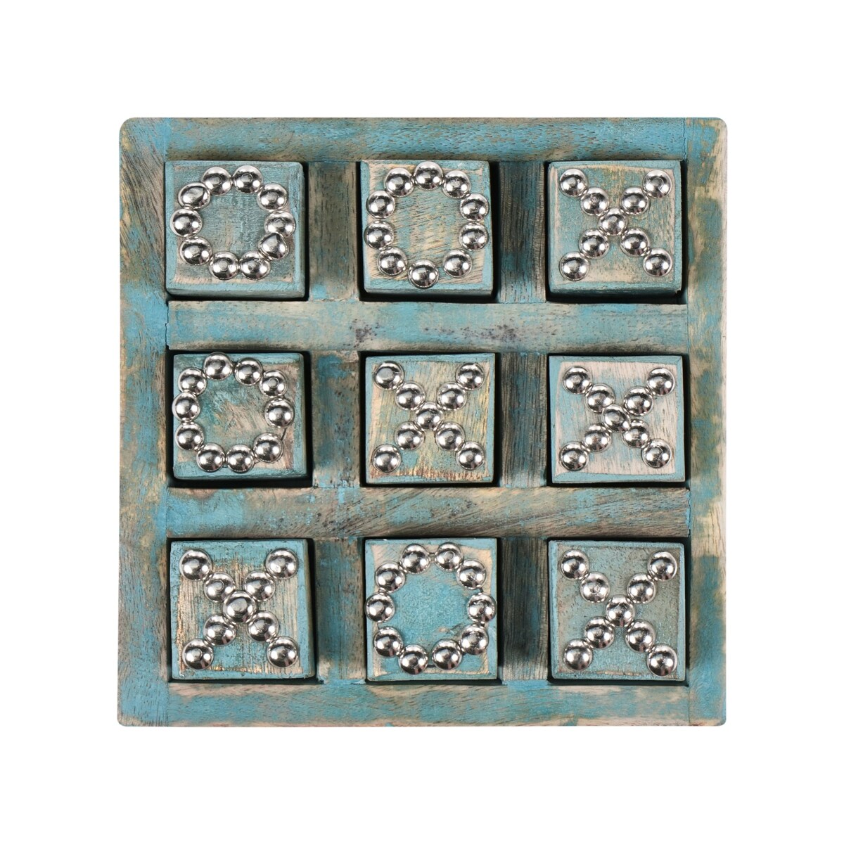 Gra w kółko i krzyżyk KINA Drewno mango Niebieski