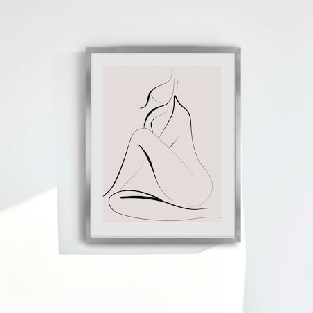 Srebrna ramka na zdjęcia 40x50 cm rama MDF ramki do zdjęć 50x40 cm srebrny FRAMAI®