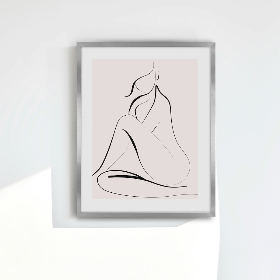 Srebrna ramka na zdjęcia 40x50 cm rama MDF ramki do zdjęć 50x40 cm srebrny FRAMAI®