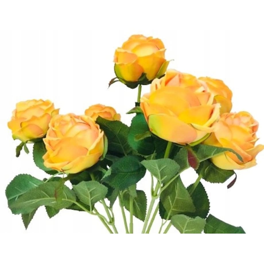 BUKIET DUŻY RÓŻA sztuczna LIŚCIE do flakonu święta grób cmentarz stroik