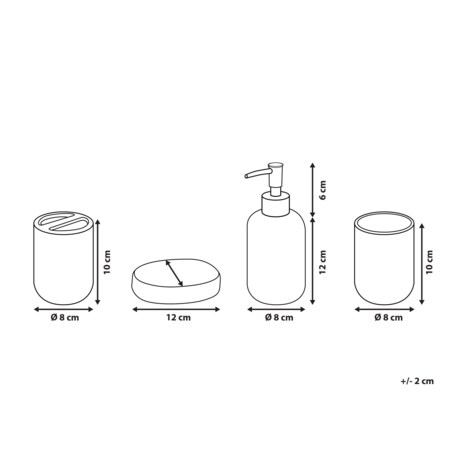 4-częściowy zestaw akcesoriów łazienkowych szary RENGO