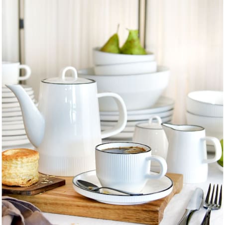 VILLA ITALIA Filiżanka do kawy porcelanowa 210 ml ze spodkiem STELLA