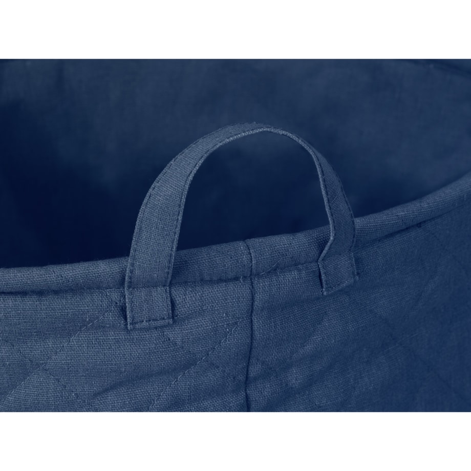 Kosz na pranie pikowany 54x40x40 cm TRAPUNTA granatowy