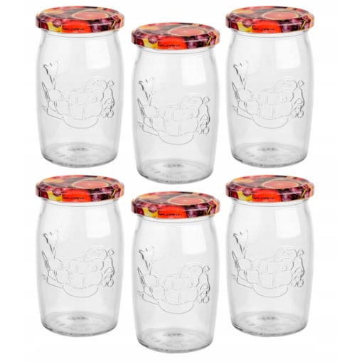 6x SŁOIK SZKLANY z nakrętką 335 ml na dżem weki przetwory ogórki papryka