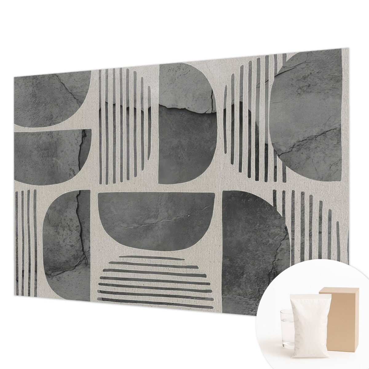 Fototapeta flizelinowa 208x146 cm - Kształty geometryczne, tapeta ścienna szara