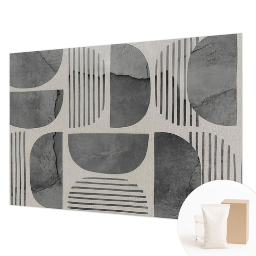 Fototapeta flizelinowa 208x146 cm - Kształty geometryczne, tapeta ścienna szara