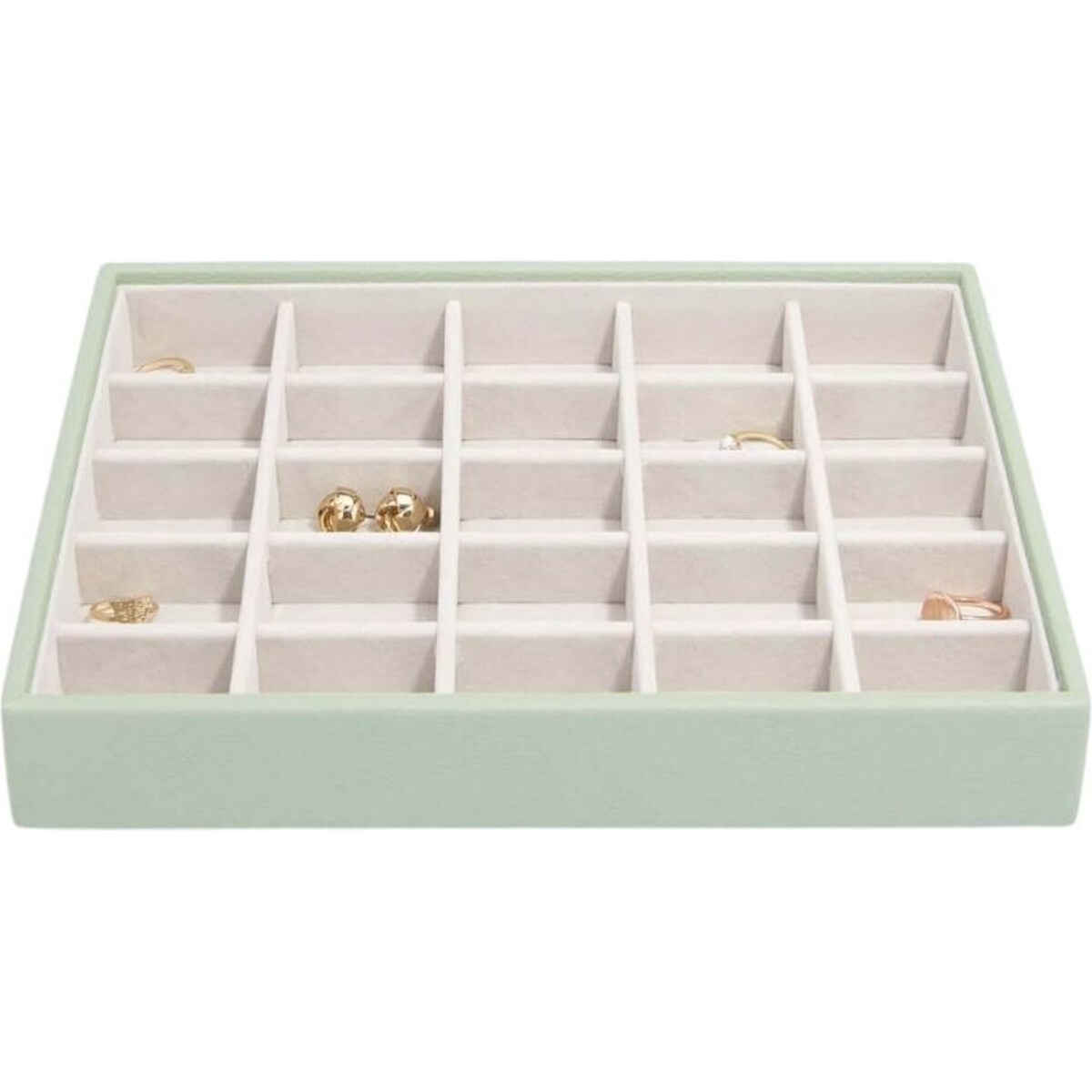 Szkatułka na biżuterię Stackers 25 komorowa classic szałwiowa zieleń