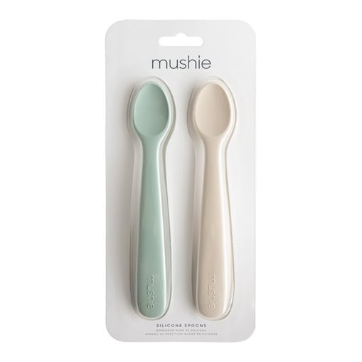 Mushie Łyżeczki do Karmienia Niemowląt 2-pak Cambridge Blue / Shi