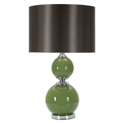 Lampa stołowa Eva Two, kolor zielony i szary, szkło, żelazo i tkanina, 38 x 38 x 65 cm, 1 x E27, do salonu i sypialni, Mauro Ferretti