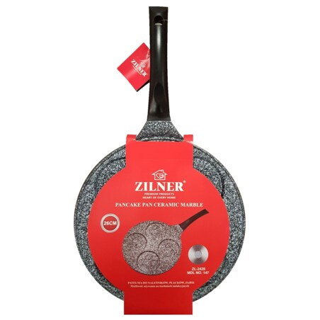 Patelnia do naleśników placków pancake buźki 26cm 4 smileys indukcja ZILNER