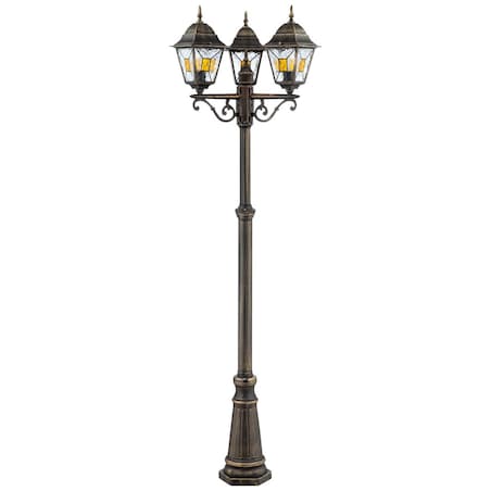 Metalowa lampa uliczna Janel 90985A86 Brilliant latarnia potrójna złoty czarny