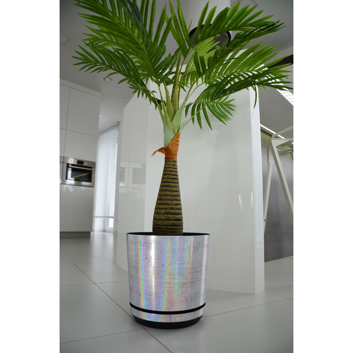 12 cm piękny wzór KSIĘŻYCOWY BLASK srebrna niezwykły tęczowy efekt holograficzne drobinki mieniąca brokatowa