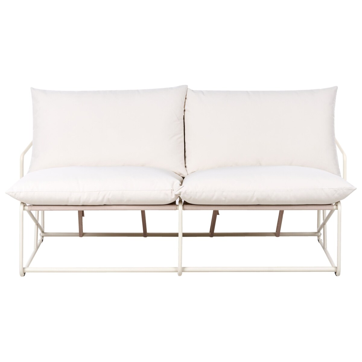 Sofa ogrodowa dla 2 osób PONTE Metal Beżowoszary