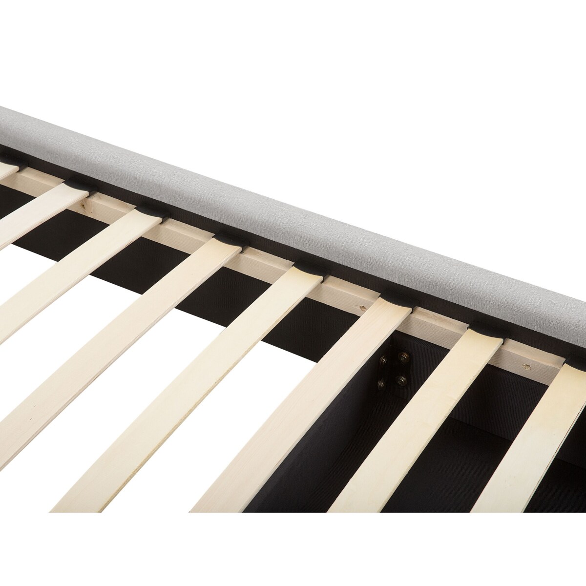 Łóżko z szufladami tapicerowane 140 x 200 cm jasnoszare LA ROCHELLE