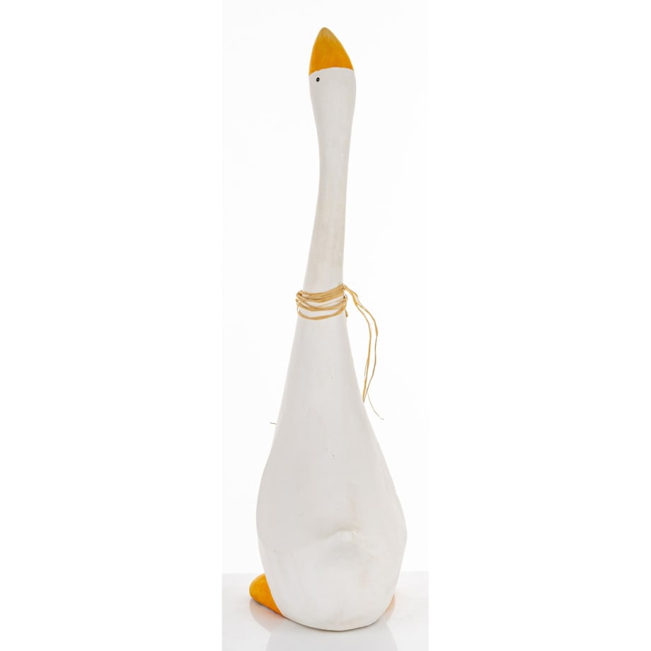 Dekoracja - biała gąska 73x26x19,5 cm ANSERO duża