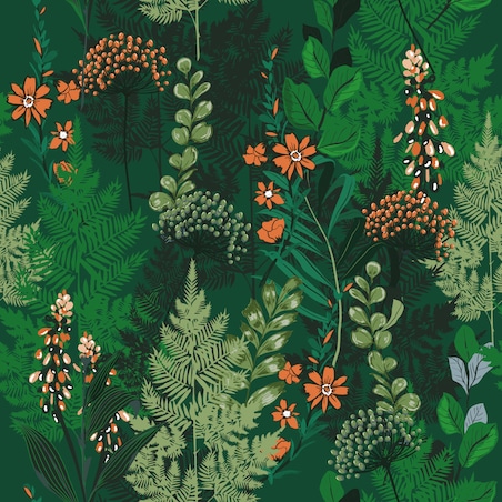 Tapeta KWIATY Paproć Liście Natura