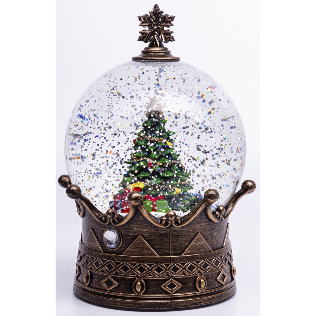 Szklana kula śnieżna z pozytywką 19x12x12 cm LED NATALE