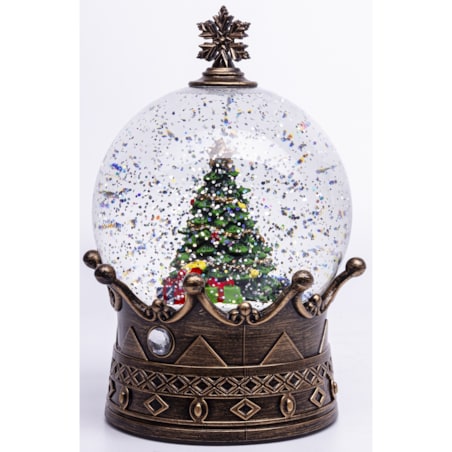 Szklana kula śnieżna z pozytywką 19x12x12 cm LED NATALE