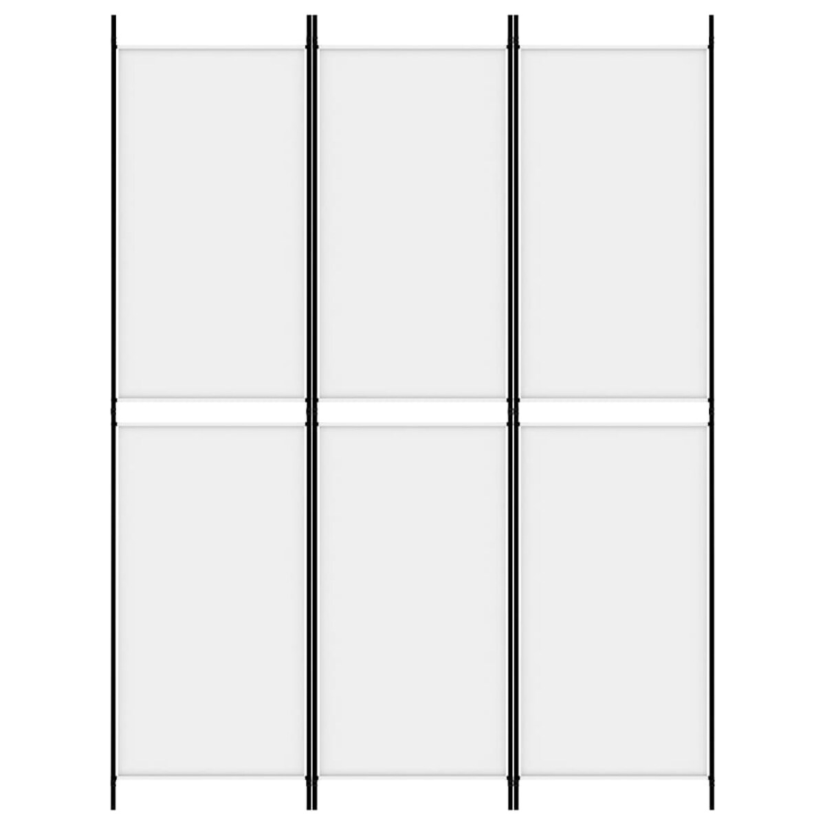 vidaXL Parawan 3-panelowy, biały,150x200 cm, tkanina