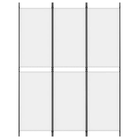 vidaXL Parawan 3-panelowy, biały,150x200 cm, tkanina