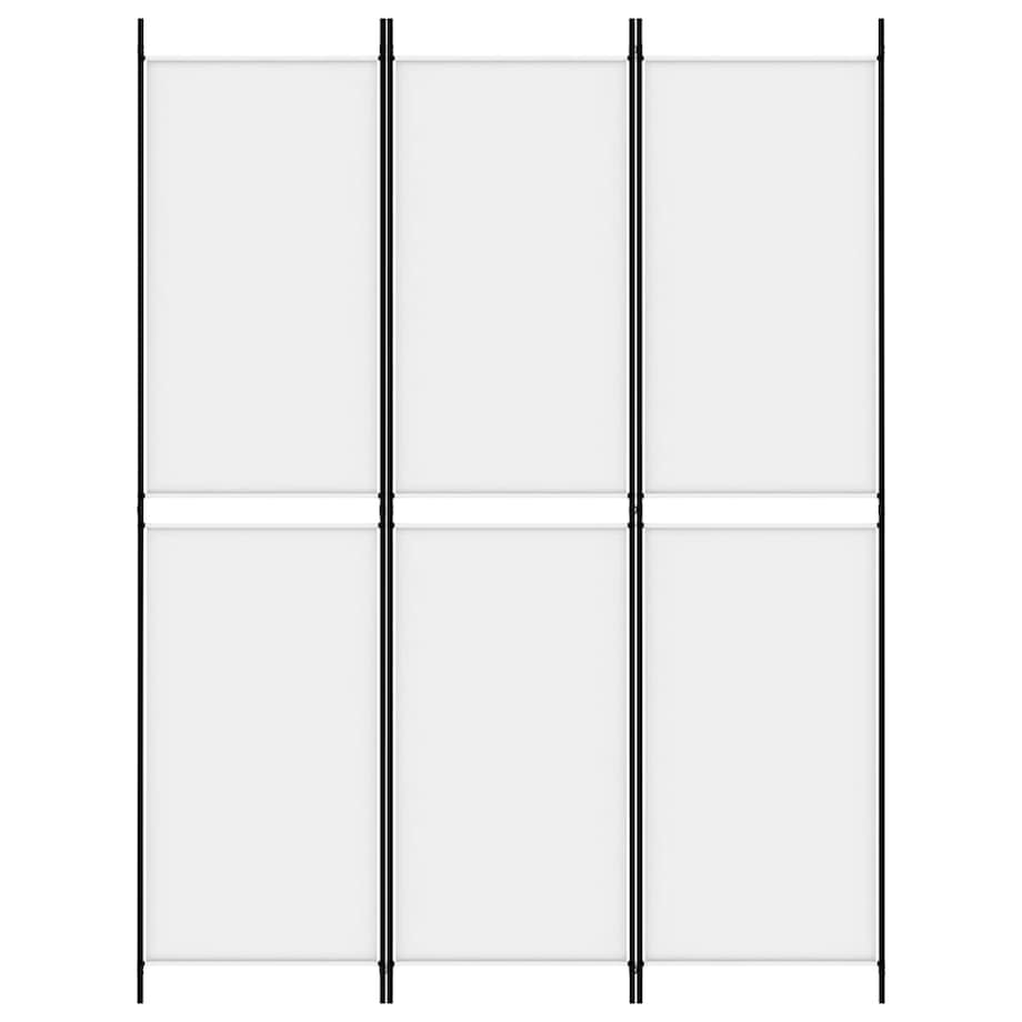 vidaXL Parawan 3-panelowy, biały,150x200 cm, tkanina