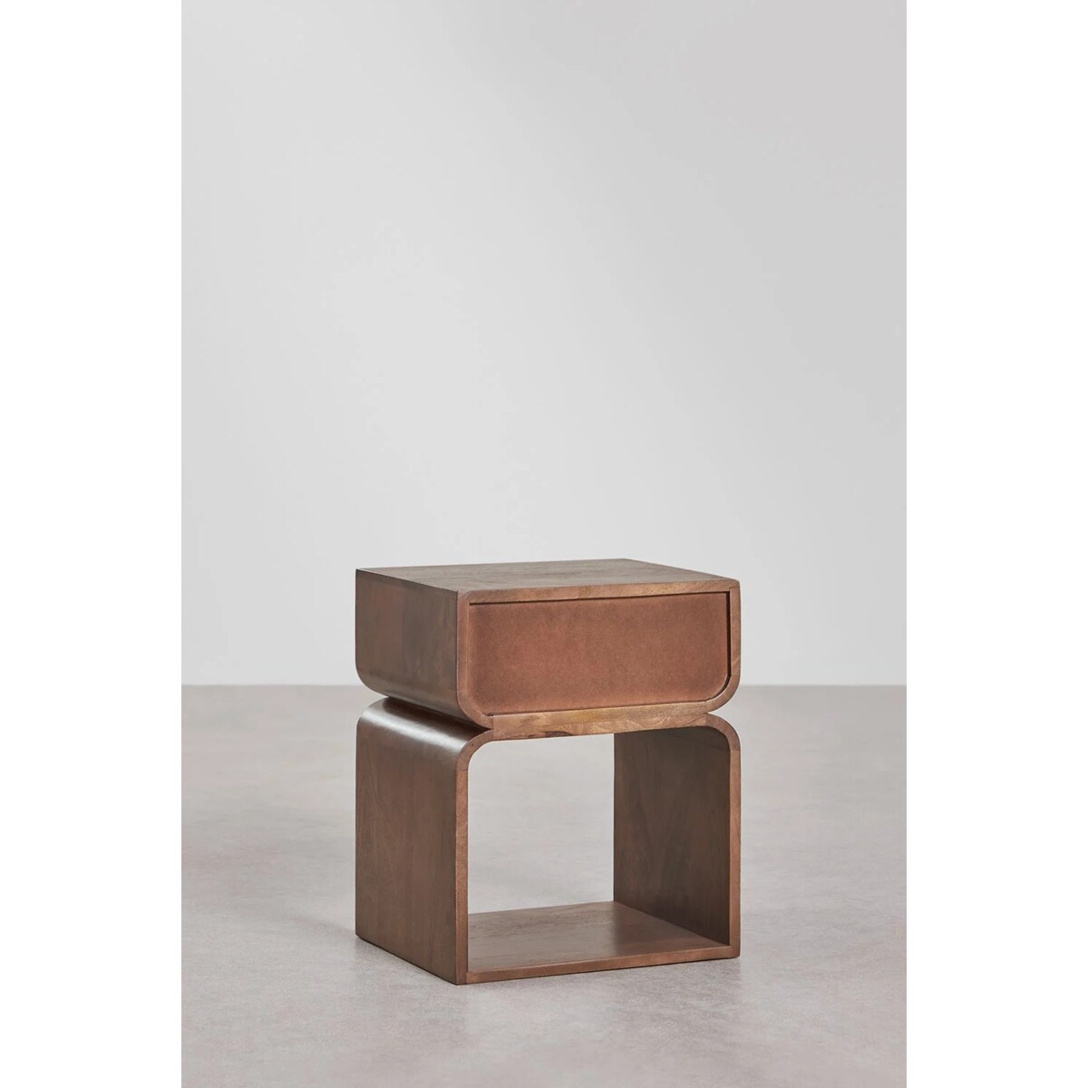 Szafka stolik nocny drewno mango, brązowy, Ferni, 40x35 cm