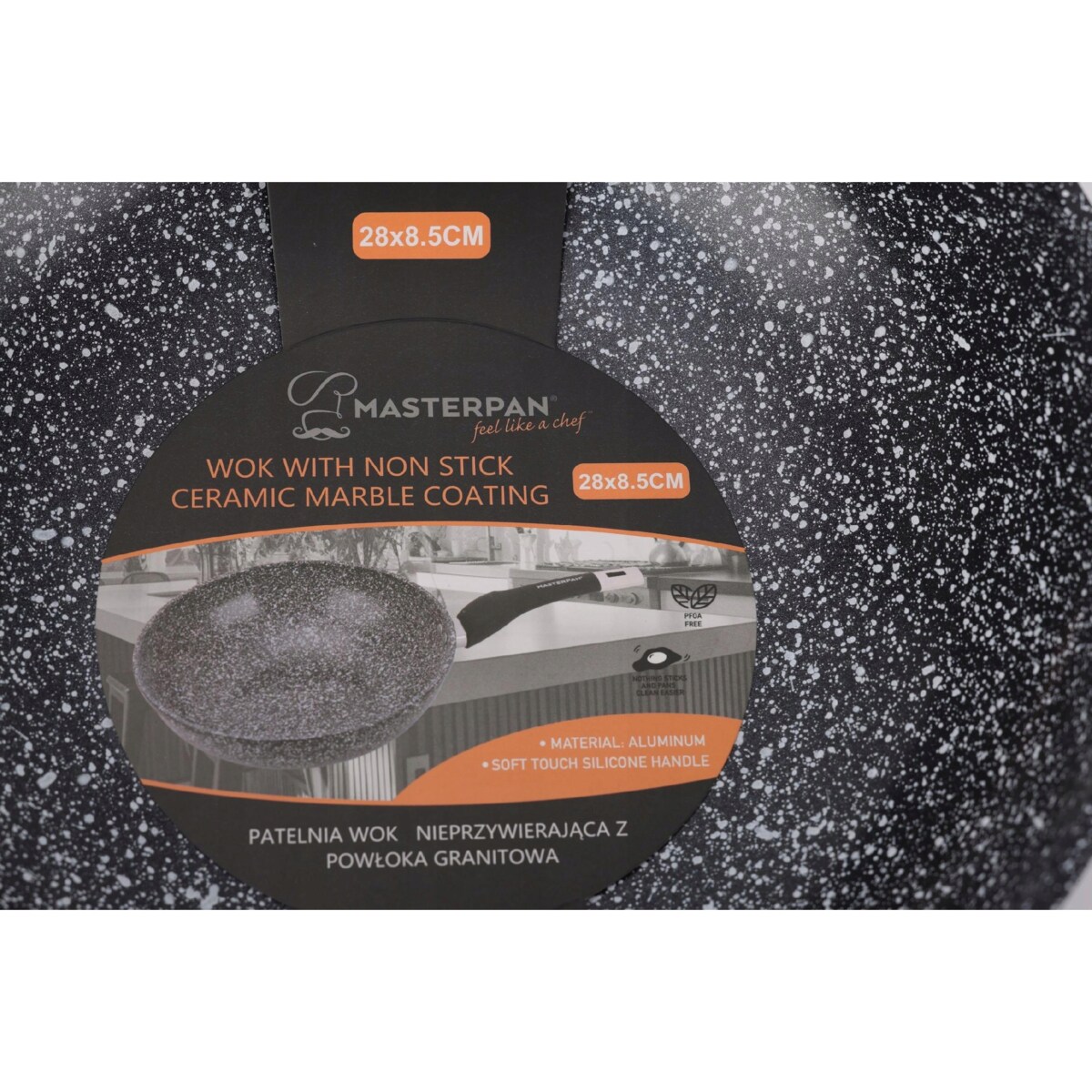 Patelnia Wok Głęboka Granitowa 28 Cm Nieprzywierająca Na Indukcję Gaz 3 L