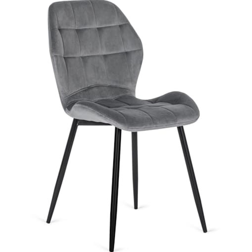 Krzesło Tapicerowane Welurowe Do Salonu Jadalni Toaletki Loft LUCKY Szare