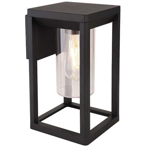 Ścienna LAMPA zewnętrzna CANDELA 3135W Globo metalowa OPRAWA elewacyjna prostokątna IP44 czarna