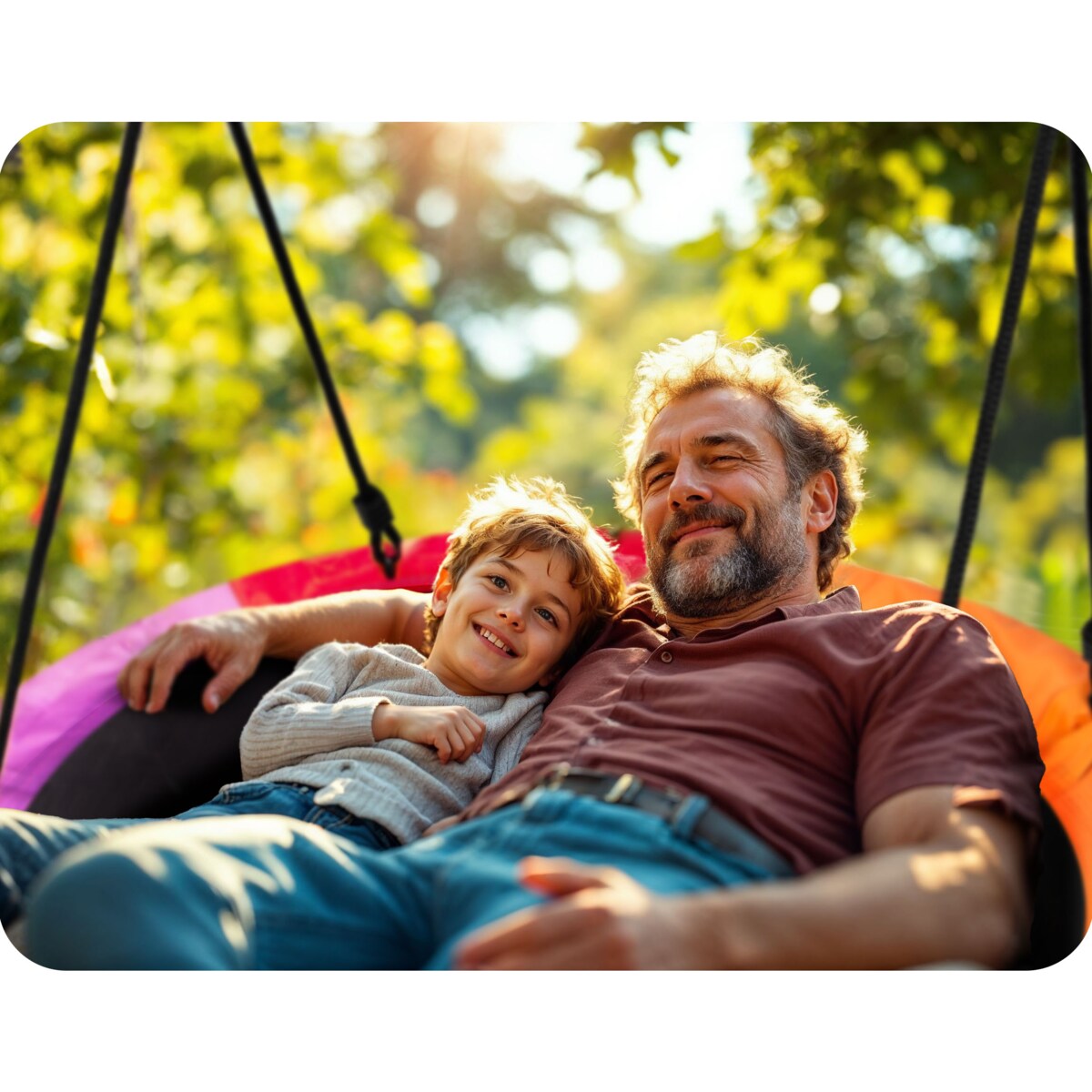 Huśtawka ogrodowa bocianie gniazdo 105 cm Neo-Sport Swingo + poduszka