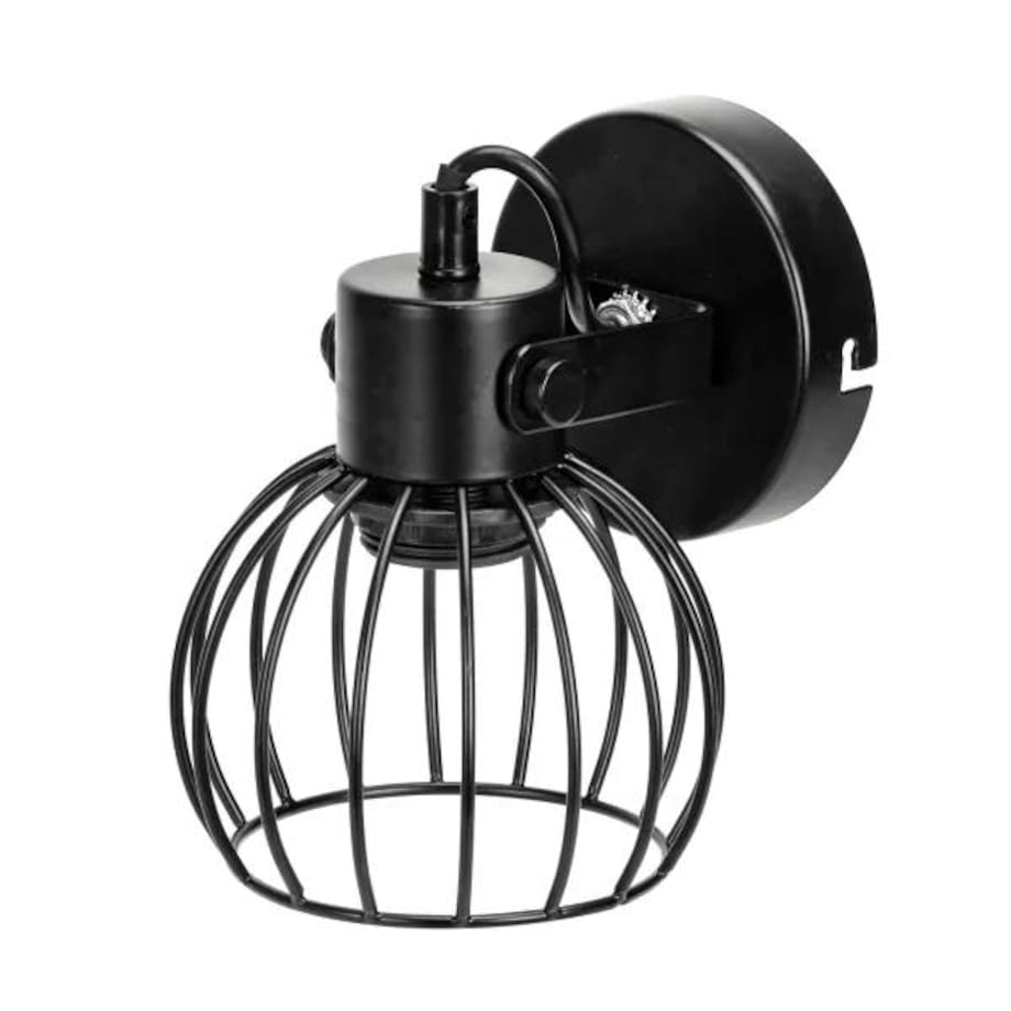 kinkiet ścienny voltaro cage lampa loftowa retro metalowa czarna