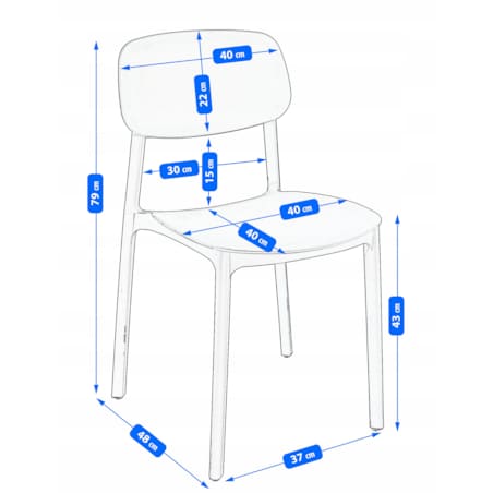 Krzesło ogrodowe plastikowe LARA marine