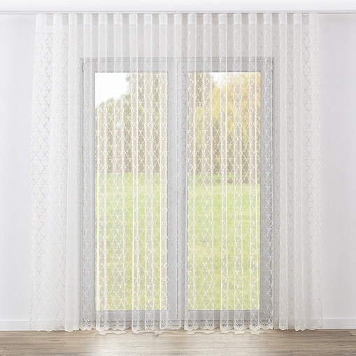 Firana na taśmie wave 300x245 ecru ze zdobieniem