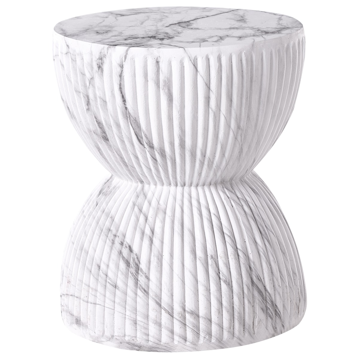 Stolik pomocniczy OCCHITO 36 cm 36 cm Biały marmur