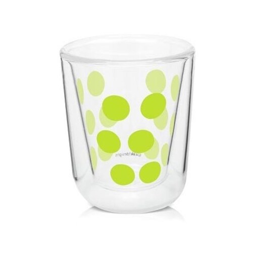 Szklanka z podwójnymi ściankami zielona Dot, 75 ml, Zak! Designs