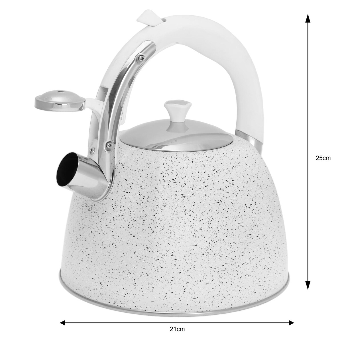Czajnik stalowy z gwizdkiem biały marmurek 3L indukcja KLAUSBERG