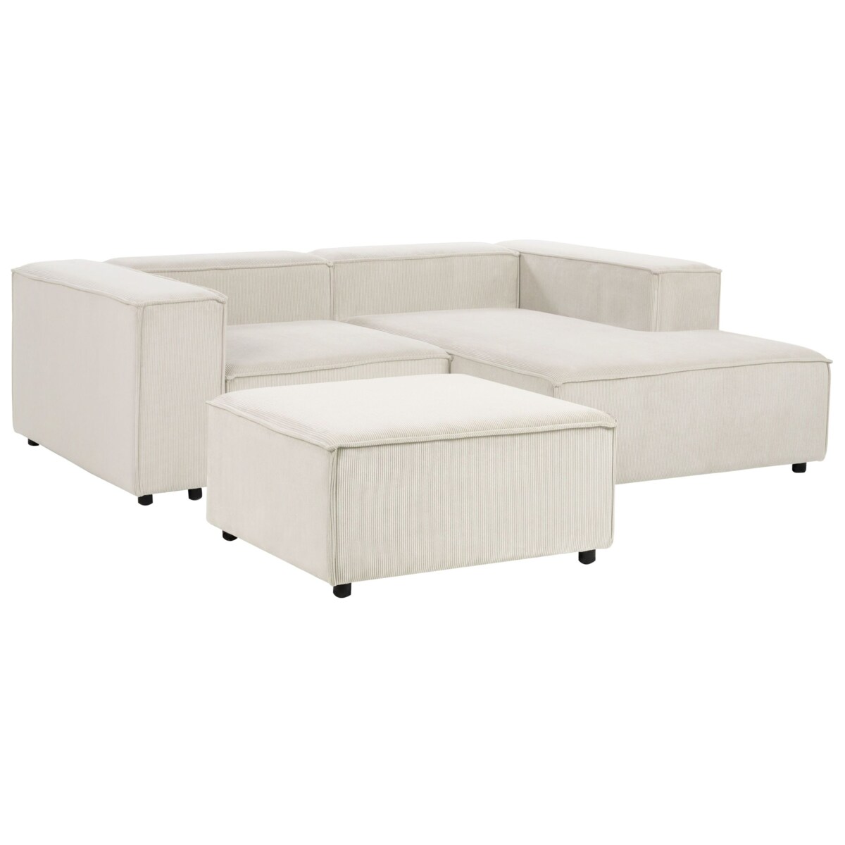 Narożnik modułowy dla 3 osób ARDAL Sztruks Złamana biel Lewostronny