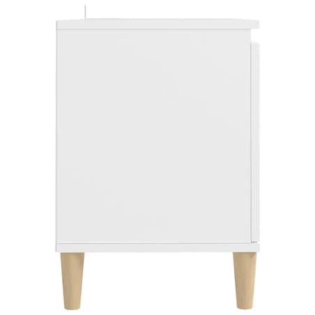 vidaXL Szafka TV z drewnianymi nóżkami, biała, 103,5x35x50 cm