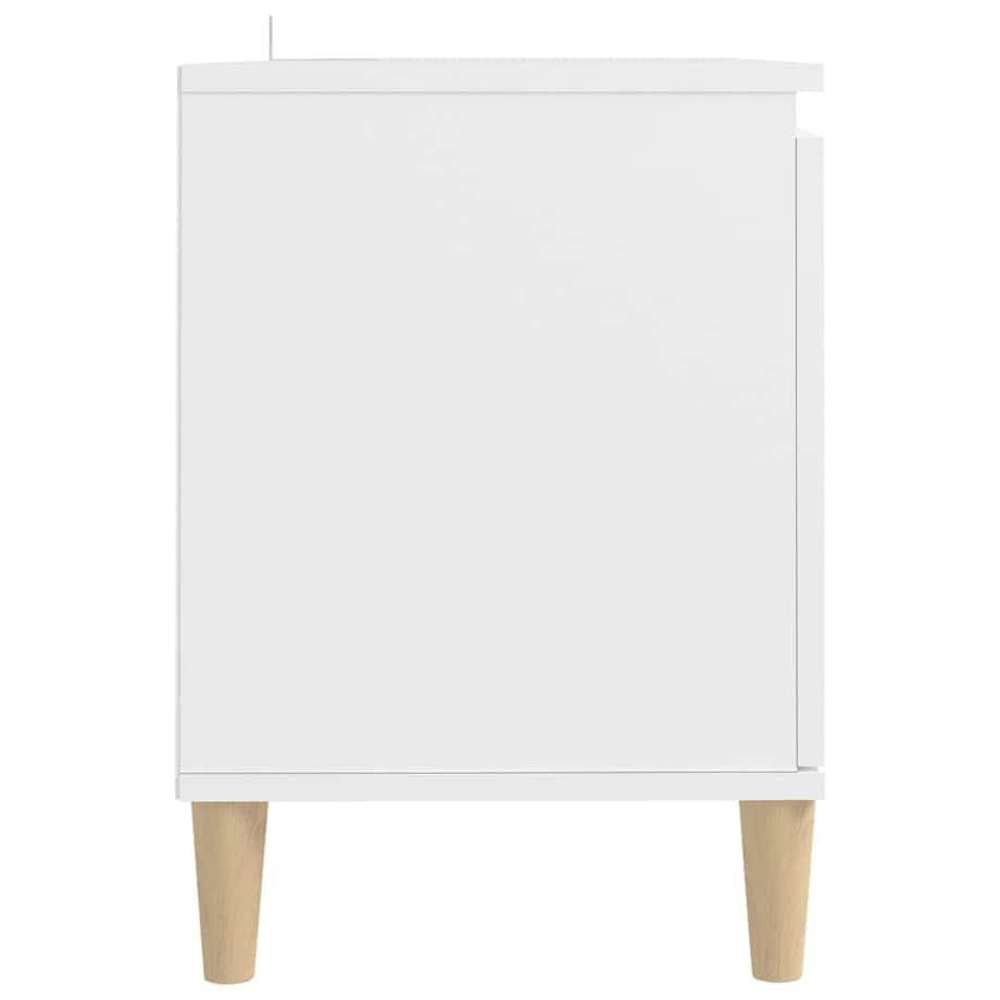 vidaXL Szafka TV z drewnianymi nóżkami, biała, 103,5x35x50 cm