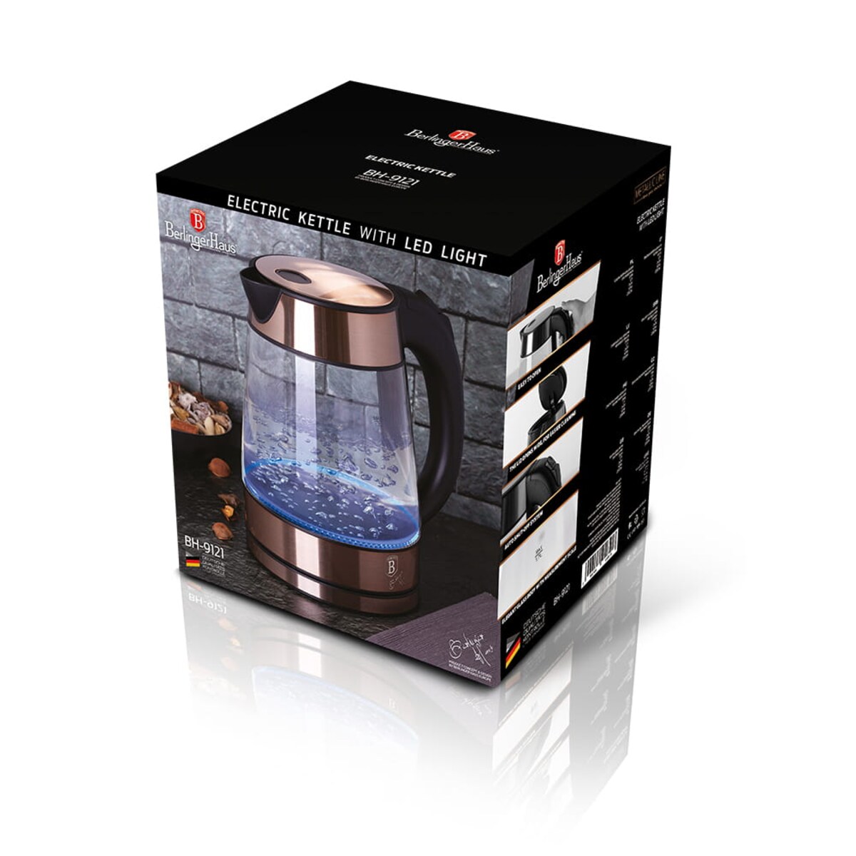 Czajnik elektryczny LED miedziany Berlinger Haus BH-9121