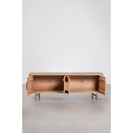 Komoda RTV 160x40 cm z drewna mango i stali Osaka