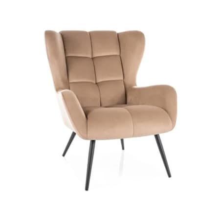Fotel tapicerowany LOUIS VELVET beżowy