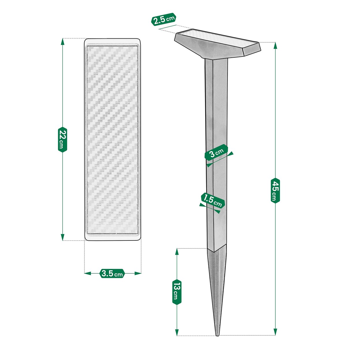 Lampa Solarna 2 Led Do Ogrodu Wbijana Dekoracja Ogrodowa Czujnik Zmierzchu